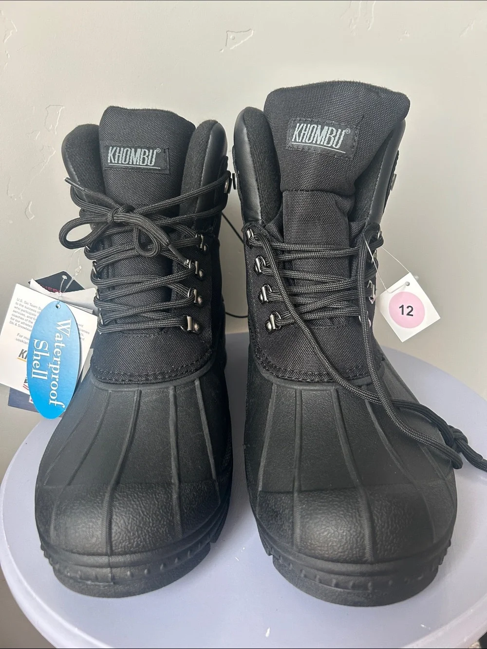 Khombu Men's Kecap Black Waterproof Duck Boots Sz 12 M